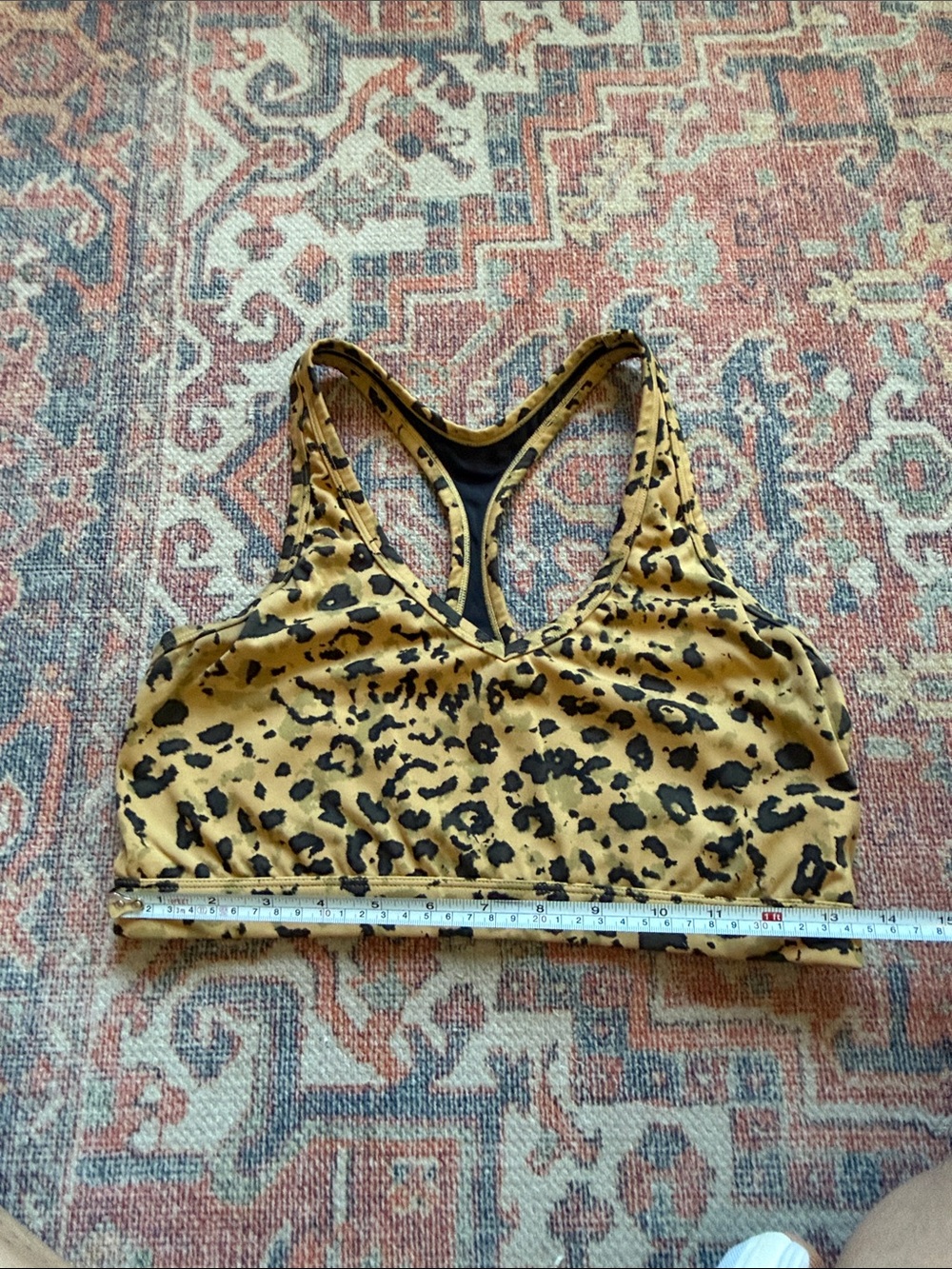 Varley Leopard Print Racerback Sports Bra - Picture 6 of 7